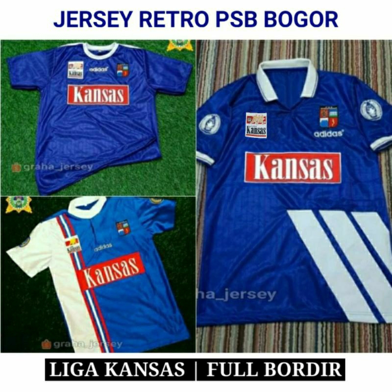 Jersey PSB BOGOR Home 1996 - 1997 Liga KANSAS Full BORDIR Biru Retro Lokal