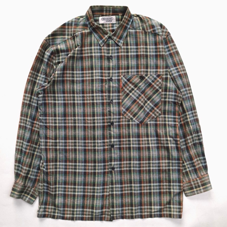 kemeja vintage missoni uomo plaid check original made in italy