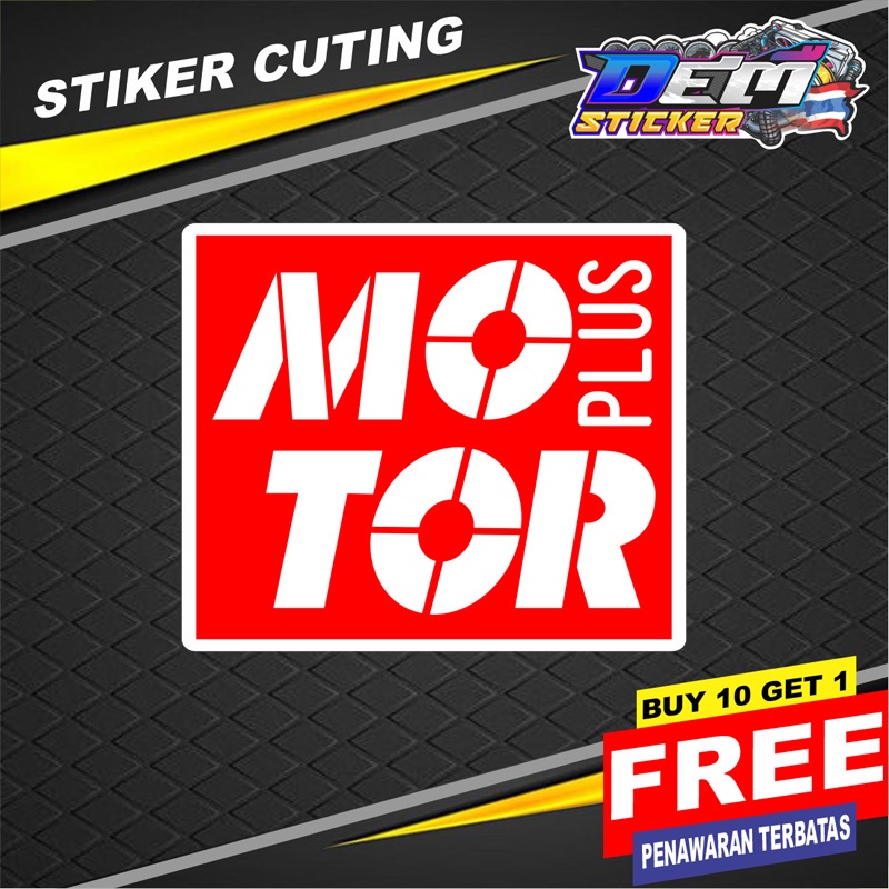 STIKER MOTOR PLUS STIKER CUTING MOTORPLUS HOLOGRAM DAN CUTING STIKER LOGO KEREN