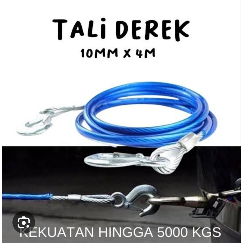 TALI DEREK MOBIL KAWAT BAJA/TALI TARIK MOBIL SLING / TALI DEREK MOBIL