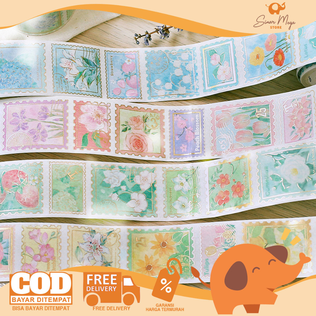 

Masking Tape Retro Flower Stamp / Isolasi Kertas Motif Dekorasi Lucu