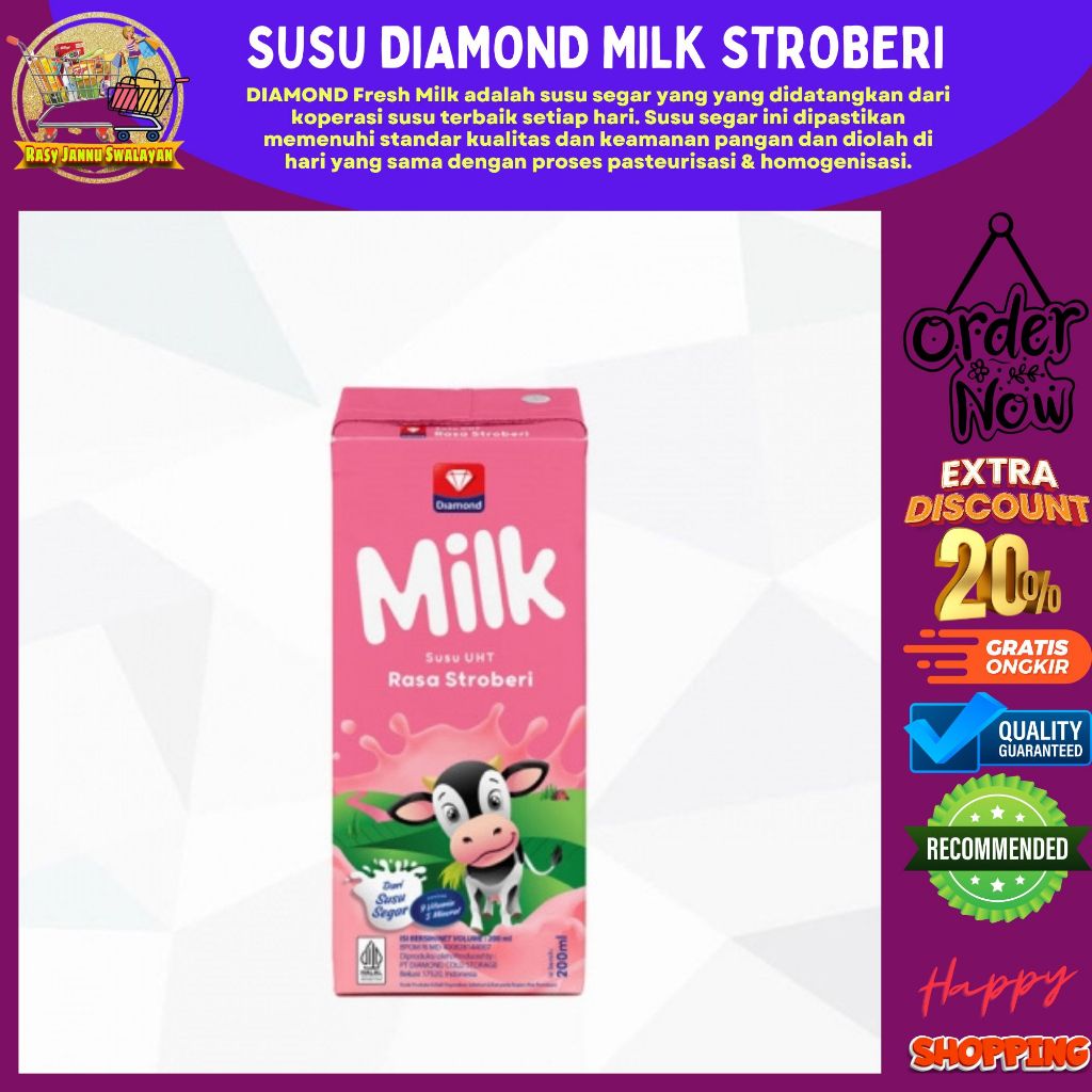 

Diamond Milk Uht Strawberry 200ml