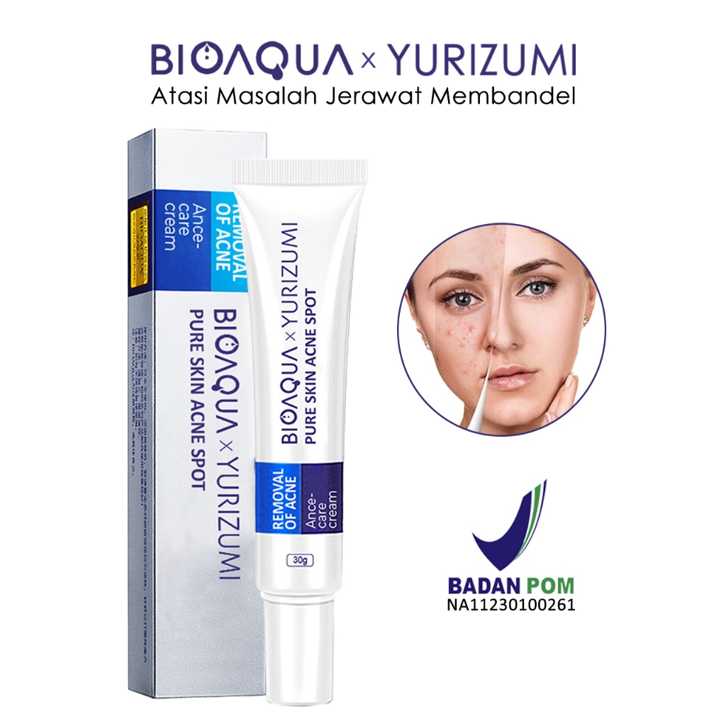 [ BPOM ] Bioaqua x Yurizumi Pure Skin Acne Spot Cream - Obat Penghilang Jerawat Dan Bekas Jerawat / 
