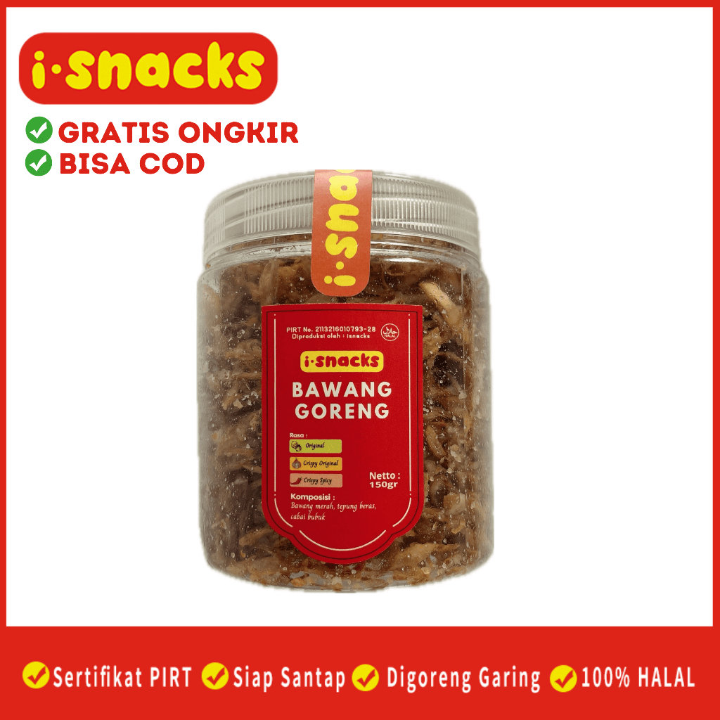 

isnacks Bawang Goreng Murni Tanpa Tepung