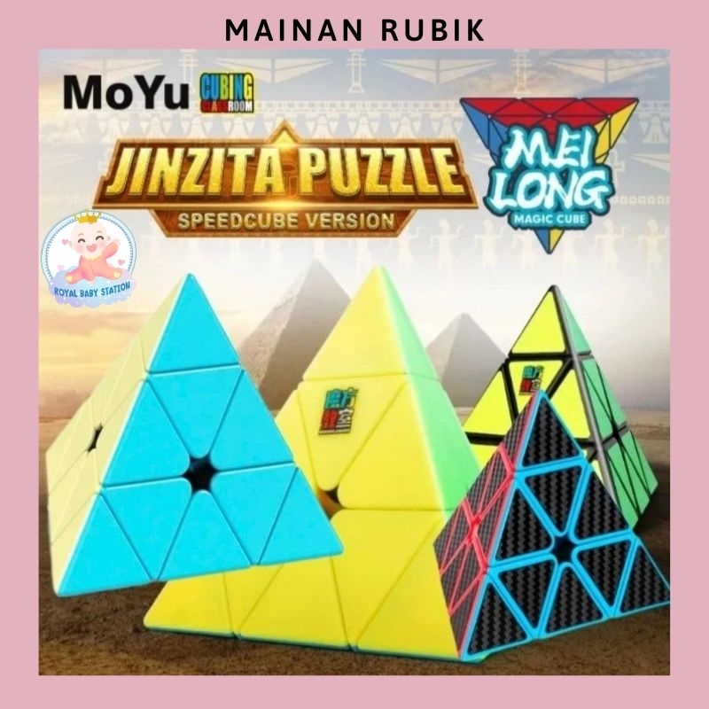 Mainan Rubik Segitiga Piramid Stickerless Original Moyu Meilong