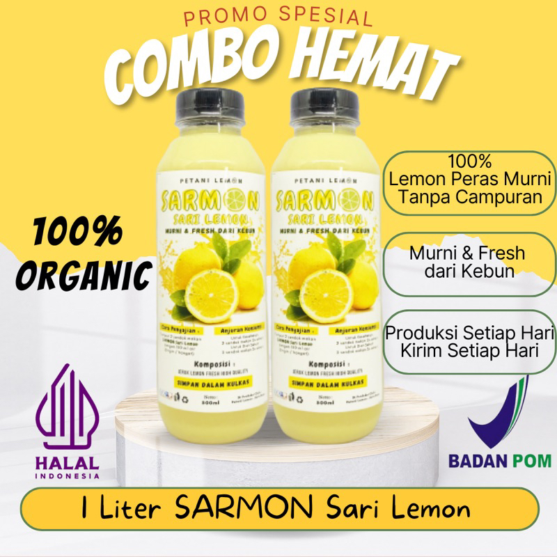 

Sari Lemon Murni 1 Liter Sarmon By Petani Lemon / Pure Lemon / Lemon Diet / Diet Detoxs / Lemovita