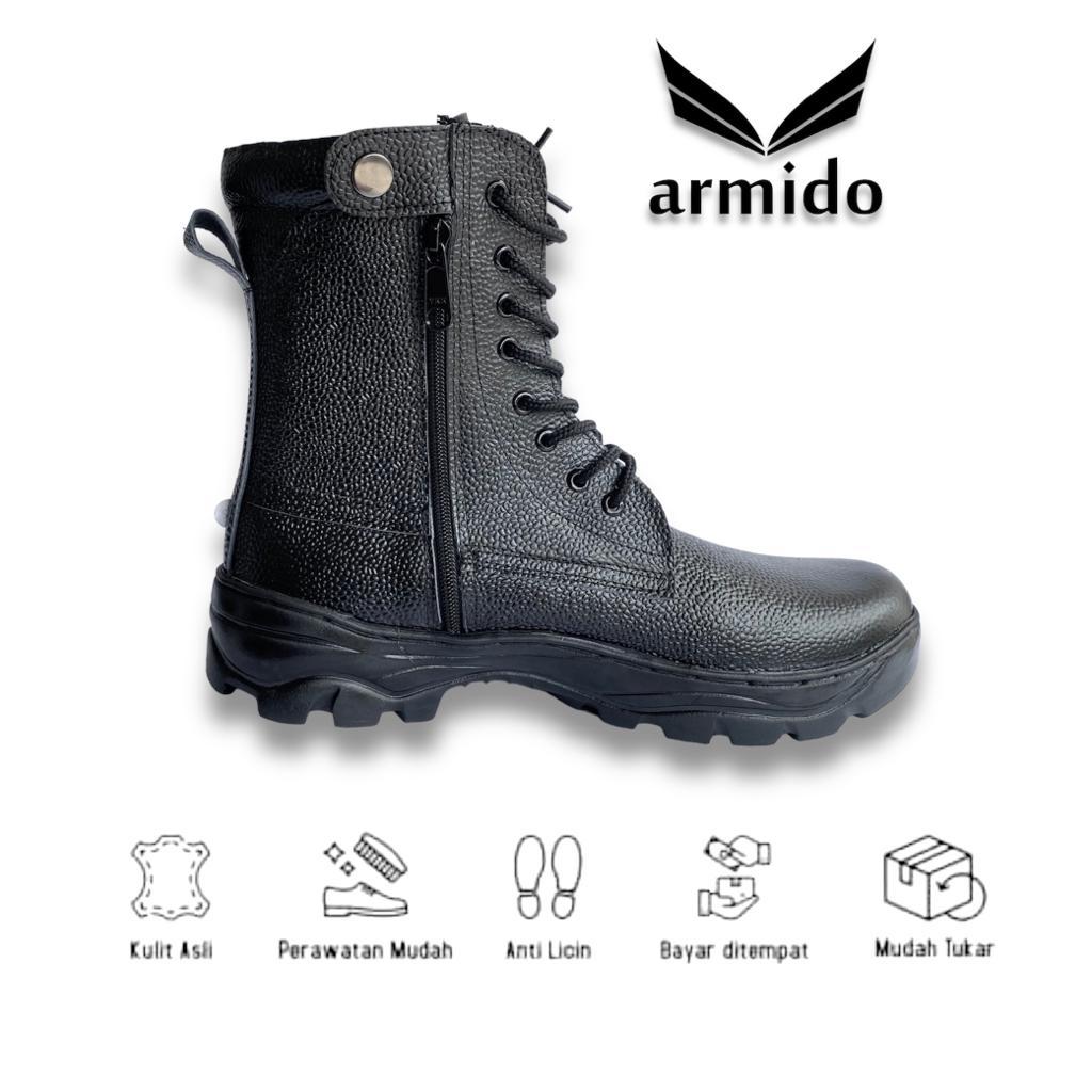 Sepatu PDL Kulit Jeruk TNI POLRI SECURITY Sepatu PDL Linmas Kulit Jeruk Sepatu PDL Satpam