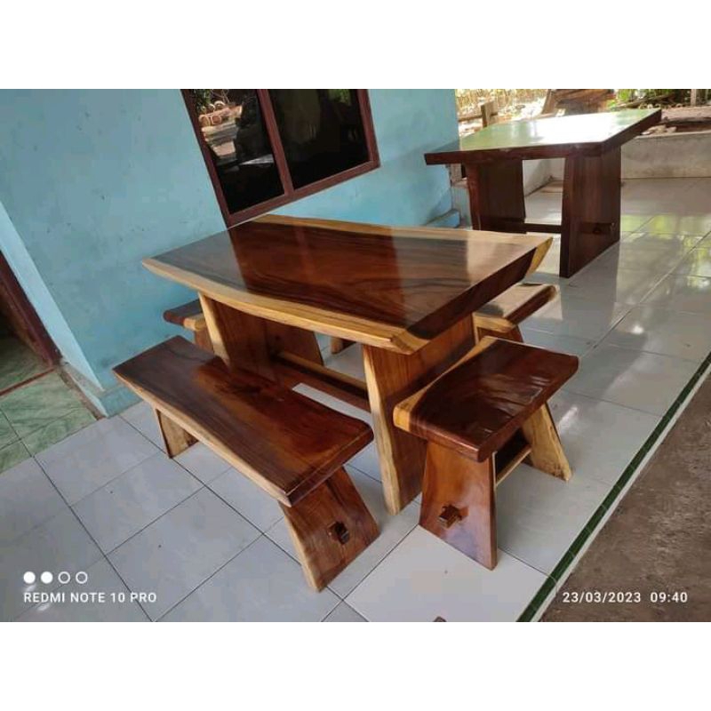 meja makan meja cafe meja makan kayu trembesi utuh meja resto kursi makan kursi cafe resto