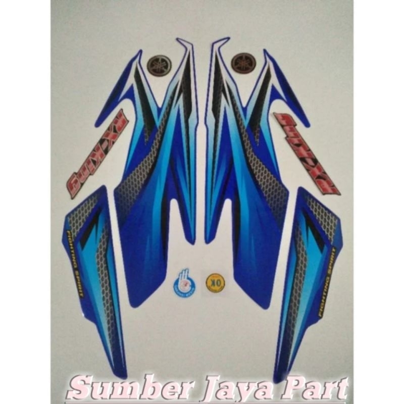 STRIPING STIKER RX KING 2005 FULL SET EMBLEM BODY FULL RX KING MERAH BIRU HIJAU IMPORT ORIGINAL