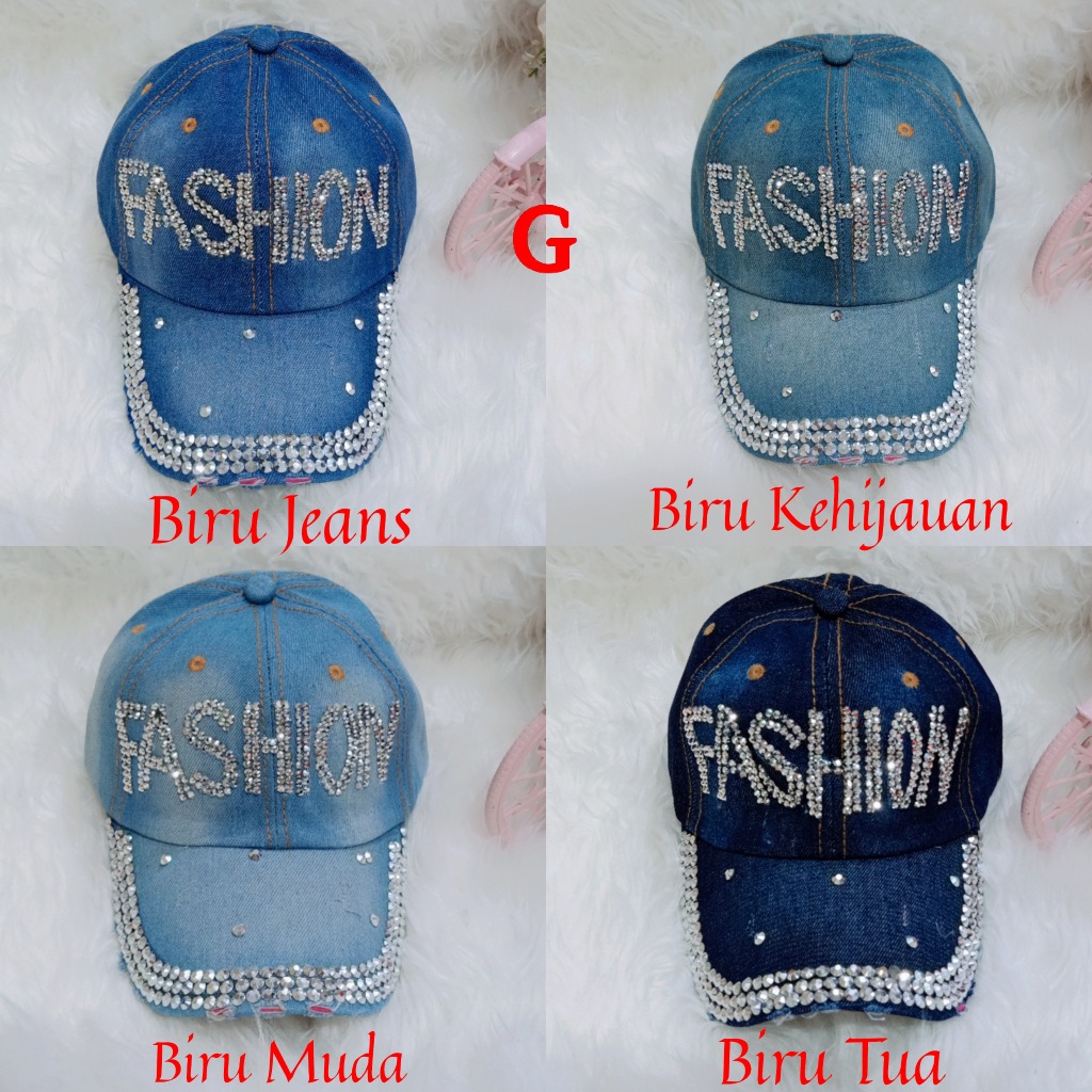 Topi Baseball Fashion Motek Blink/Topi jeans import/Topi zumba Dance/Topi Denim Wanita