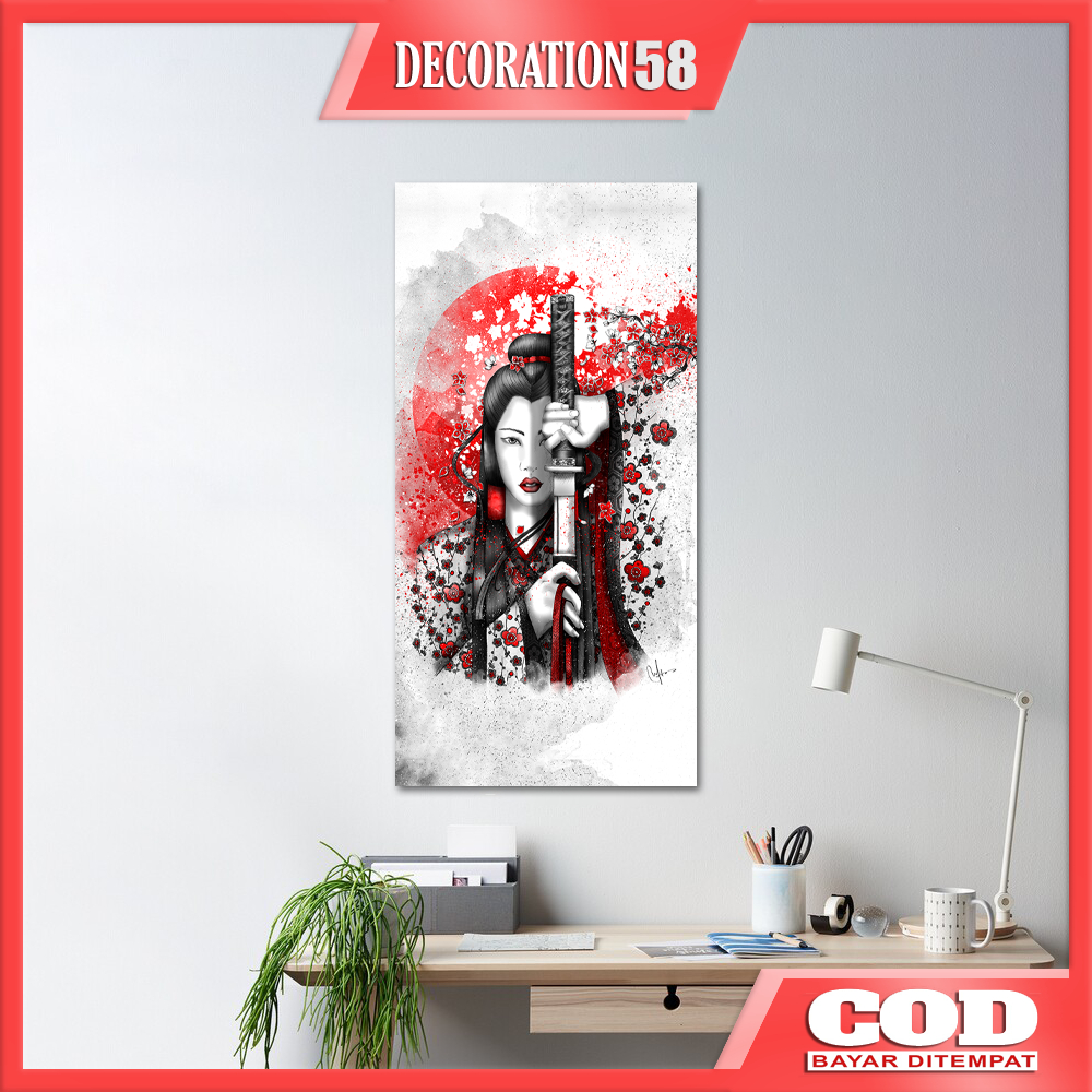 Dekorasi Hiasan Pajangan Dinding Rumah Kamar Ruang Tamu Wall Dekor Poster Kayu Gambar Lukisan Japan 