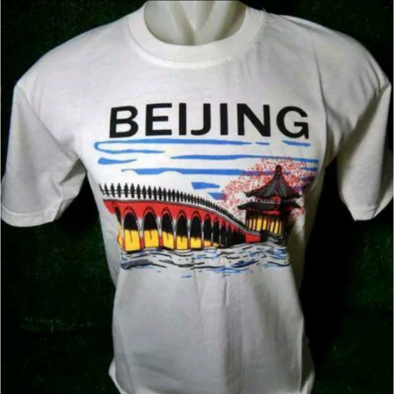 KAOS DISTRO PRIA WANITA KEREN MADE IN CHINA BEIJING PAGODA JEMBATAN 009WB Oleh oleh China SOUVENIR k