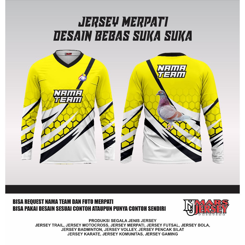 JERSEY MERPATI CUSTOM DESAIN ATASAN