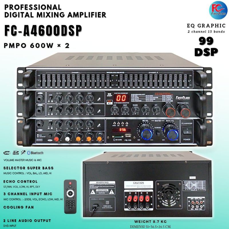 Power Amplifier Mixing Firstclass FC A4600 DSP
