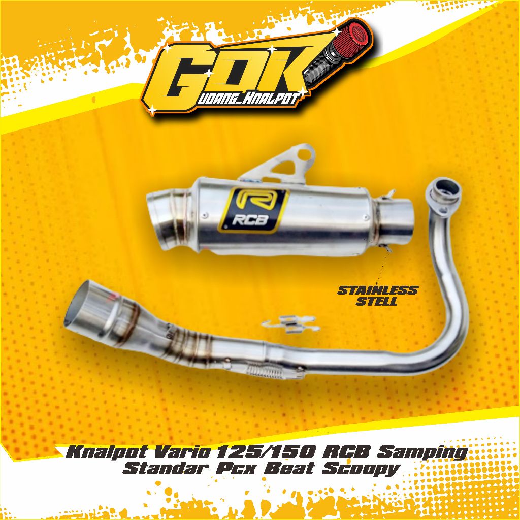 Knalpot Vario 125/150 RCB Samping Standar Pcx Beat Scoopy