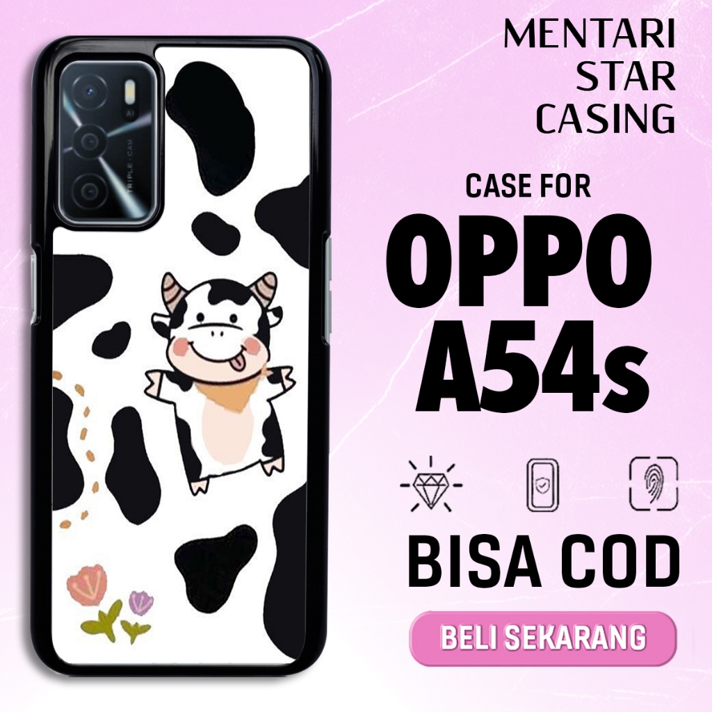 case hp oppo a54s a16 a16s terbaru motif aesthetic cow sapi kawai lotso lucu keren cute cewek cowok 