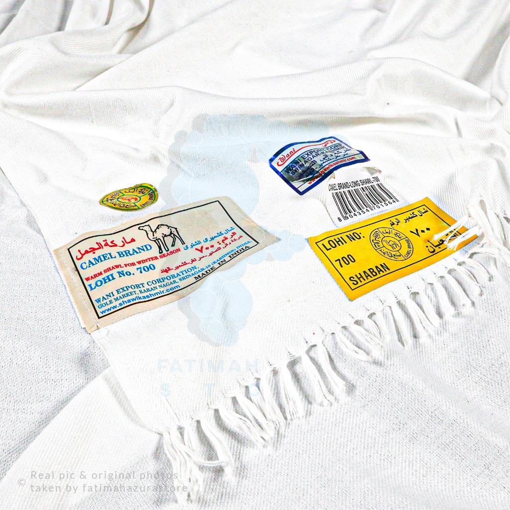 Rida Sorban Kashmiri Polos Putih Camel Lohi 700 Syal India