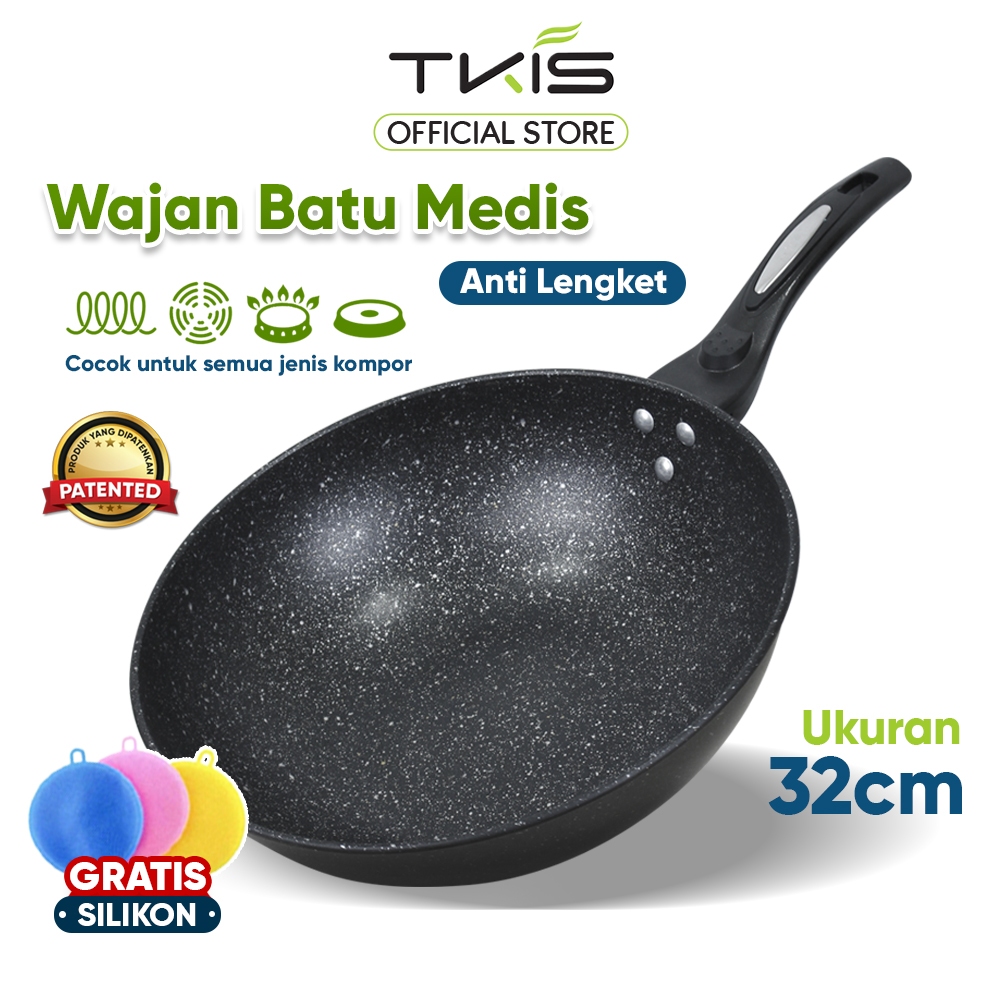 TKIS Wajan Batu Medis Anti Lengket 32cm Wokpan Anti Lengket TK-822