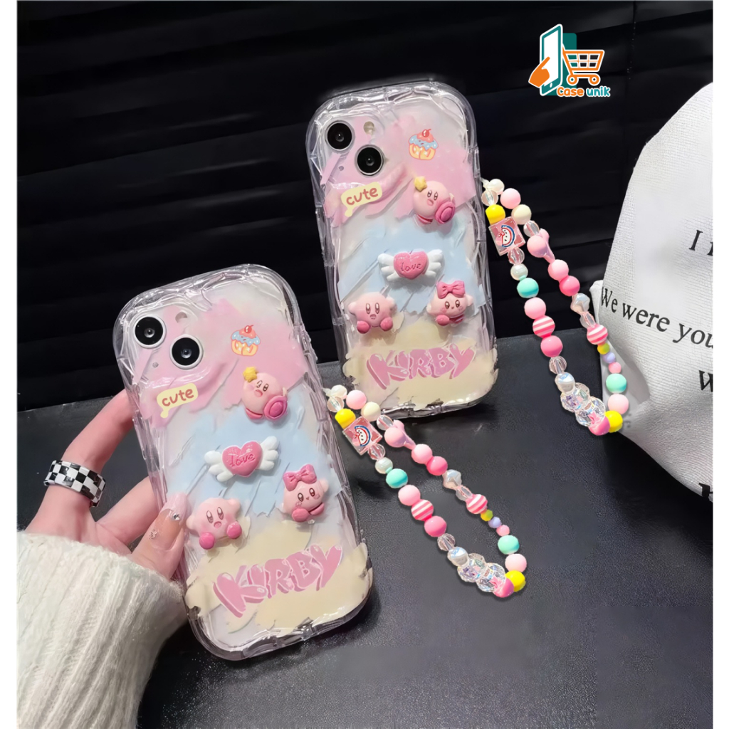 SS860 SOFTCASE SILIKON 3D CUTE KIRBY LANYARD STRAP FOR IPHONE 7 7+ 8 8+ X XS XR 11 12 13 14 15 PRO 11 12 13 14 15 PROMAX CS6572