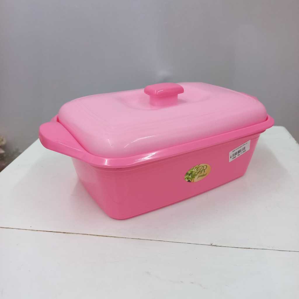 Basi Tutup Segi PINK GC | Wadah Tempat Saji / Basi Sayur Segi Plastik + Tutup
