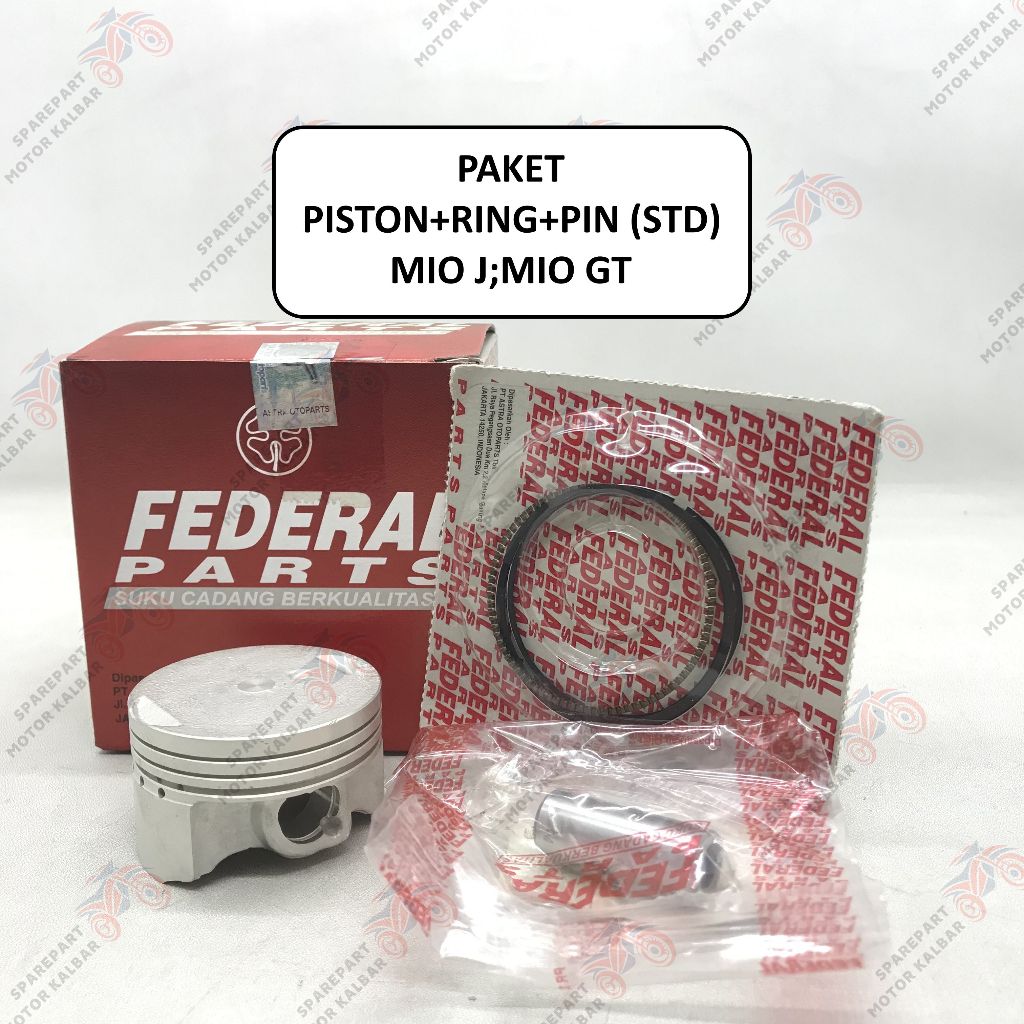Piston Kit / Paket Piston motor YAMAHA MIO J ; MIO SOUL GT ; MIO GT ( Oversize / OS : STD ) merek FE
