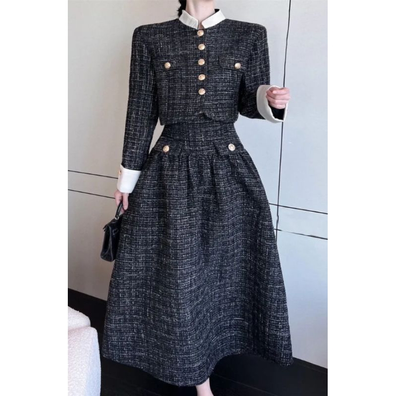 stela tweed taglabe set top+skirt