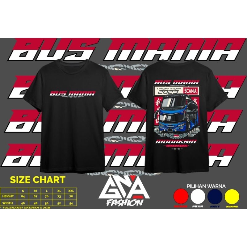 Kaos Bus Mania 2023 cotton combed 30s