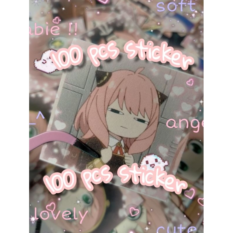 

(100 LEMBAR STICKER) baca desk!!! sticker HVS non glossy version Anya