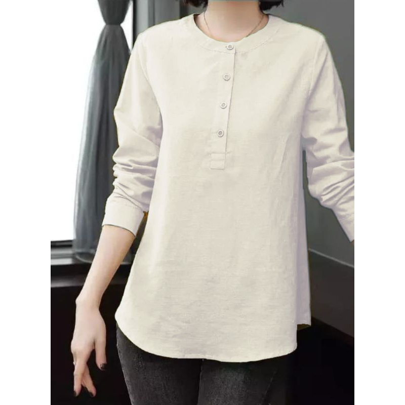 Baju blouse wanita bahan katun linen premium