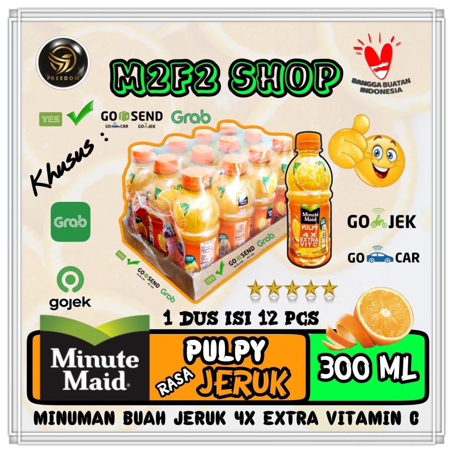 

Minute Maid Pulpy Orange | Jeruk Botol Pet - 300 ml Kemasan Karton (Khusus Bluebird/Gosend/Grab)