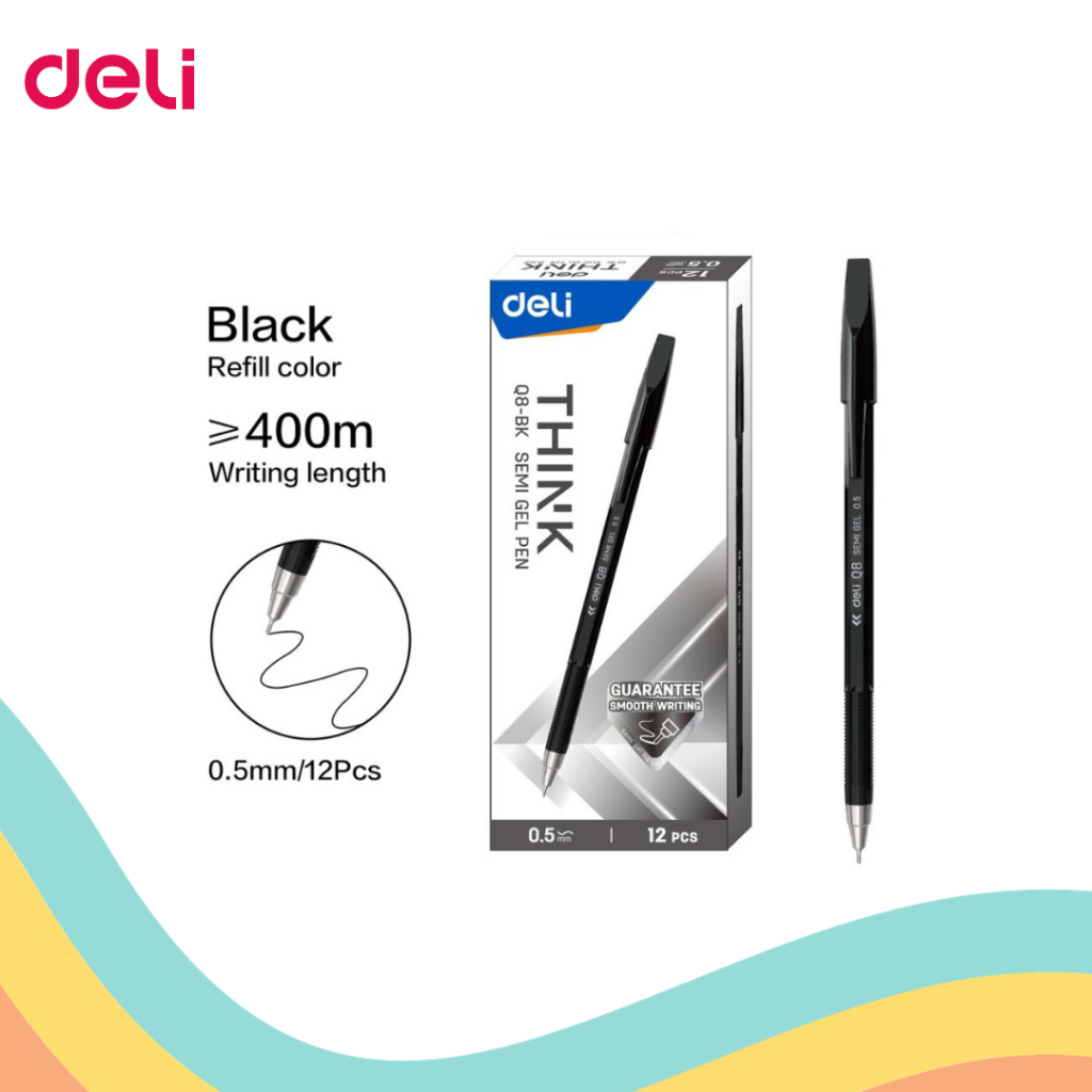 

SEMI GEL PEN DELI Q-8 BK (12 PCS)