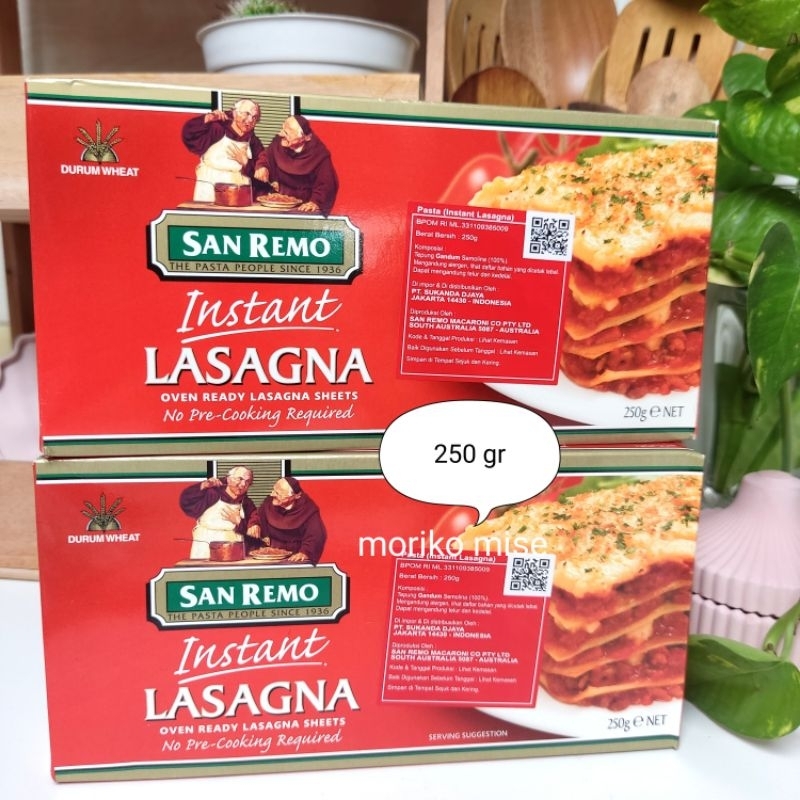 

SAN REMO lasagna 250 gr / la fonte lasagna balducci lasagna instan / instant lasagna sheet pasta