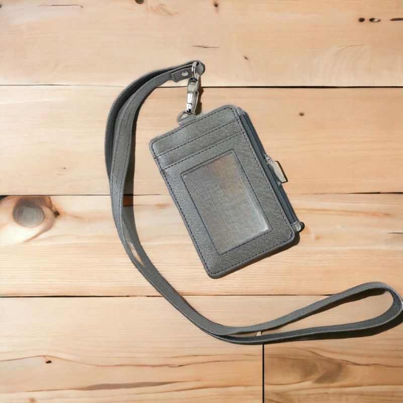 

isvanna [ GROSIR DOMPET ] ID Card Holder + Tali + 5 Slot Kartu + Slot Resleting Uang Kertas/Koin