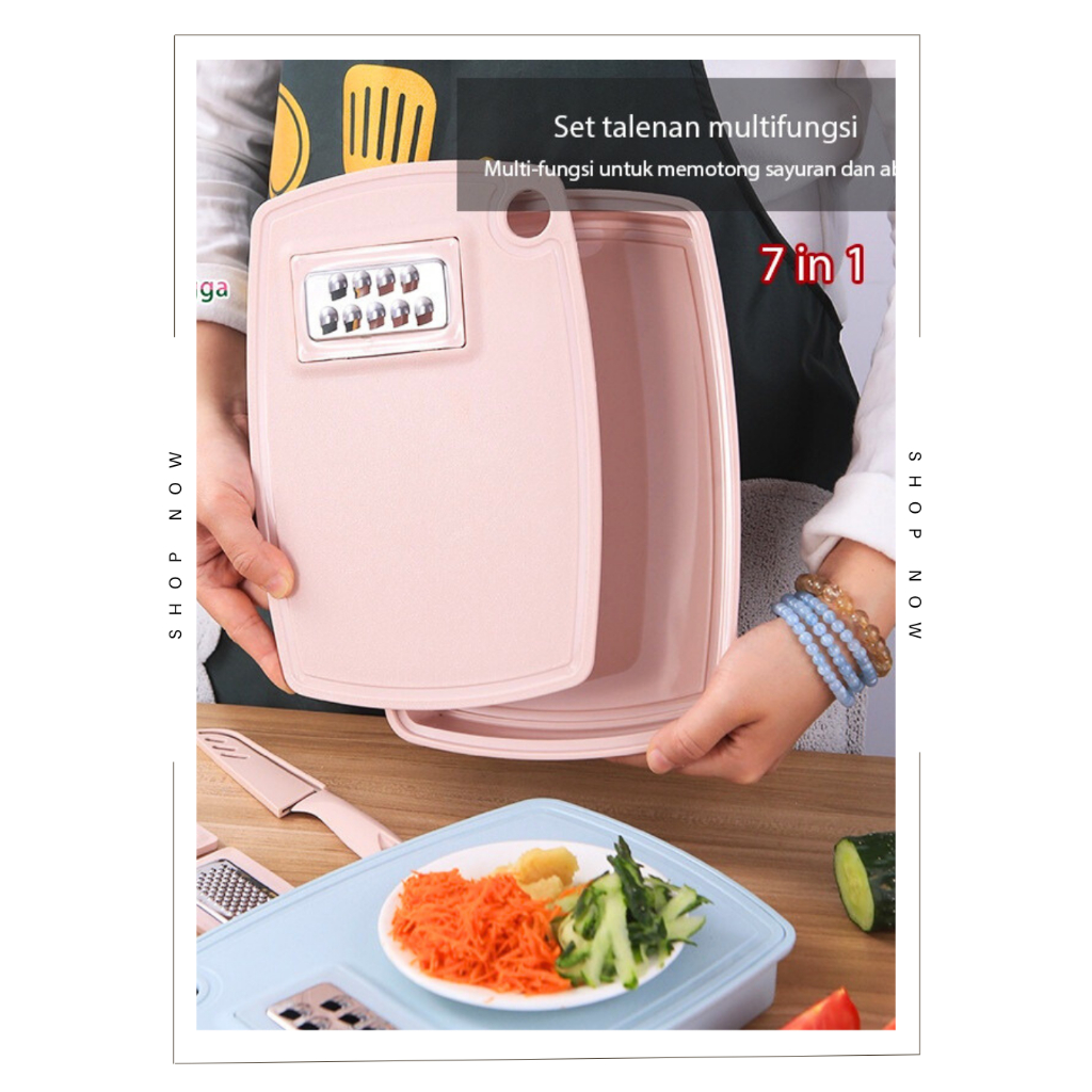 

『PENJUALAN CEPAT』⚡BEST SELLER⚡ Pisau Set Talenan Lipat Multifungsi 7In1 Multifungsi Pengiris Parutan Chopper Kitchen Serbaguna | PISAU SET TALENEN LIPAT MULTIFUNGSI | Talenan Lipat Multifungsi Dengan Baskom dan Pisau Kekinian