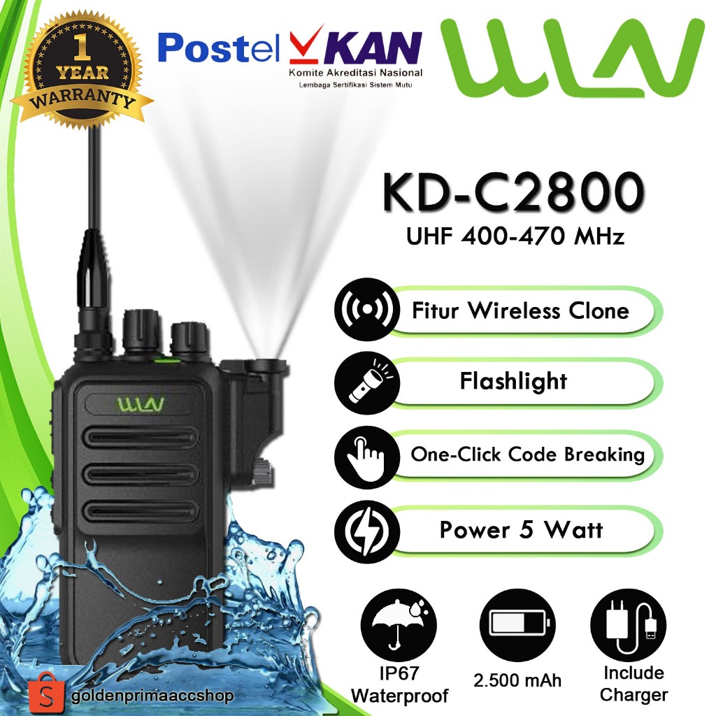 HT WINLAN WLN KD-C2800 WATERPROOF POWER 5WATT
