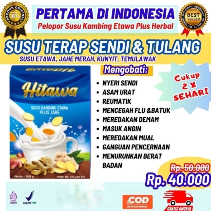 

Hitawa Susu Etawa Plus Jahe 200 gr Mengobati Nyeri Tulang dan Sendi