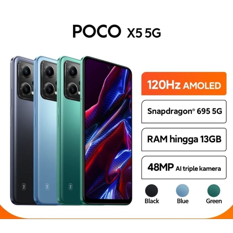 Xiaomi Poco X5 5G 6/128gb ram 6gb 128gb baru mew garansi resmi indonesia original