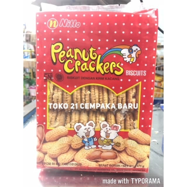 

Nitto Peanut Crackers Biscuits 475 gram | Krim Cream Kacang Biskuit Murah Promo 475g