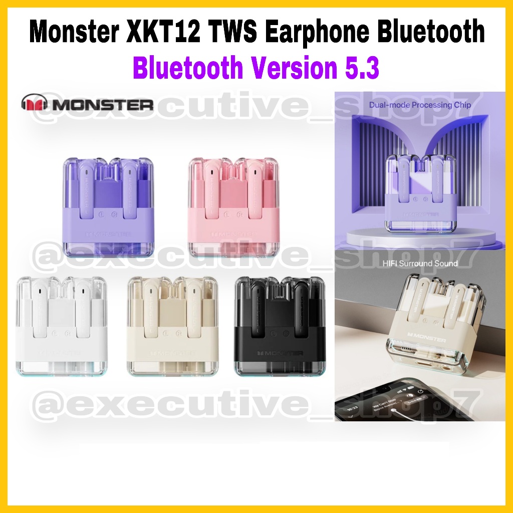 Monster XKT12 TWS Earphone Bluetooth - Bluetooth Version 5.3