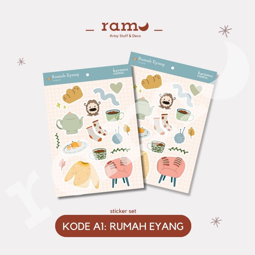 

Kuramu.Ramu STICKER SET | Sticker Aesthetic Lembaran | KODE A1 Rumah Eyang