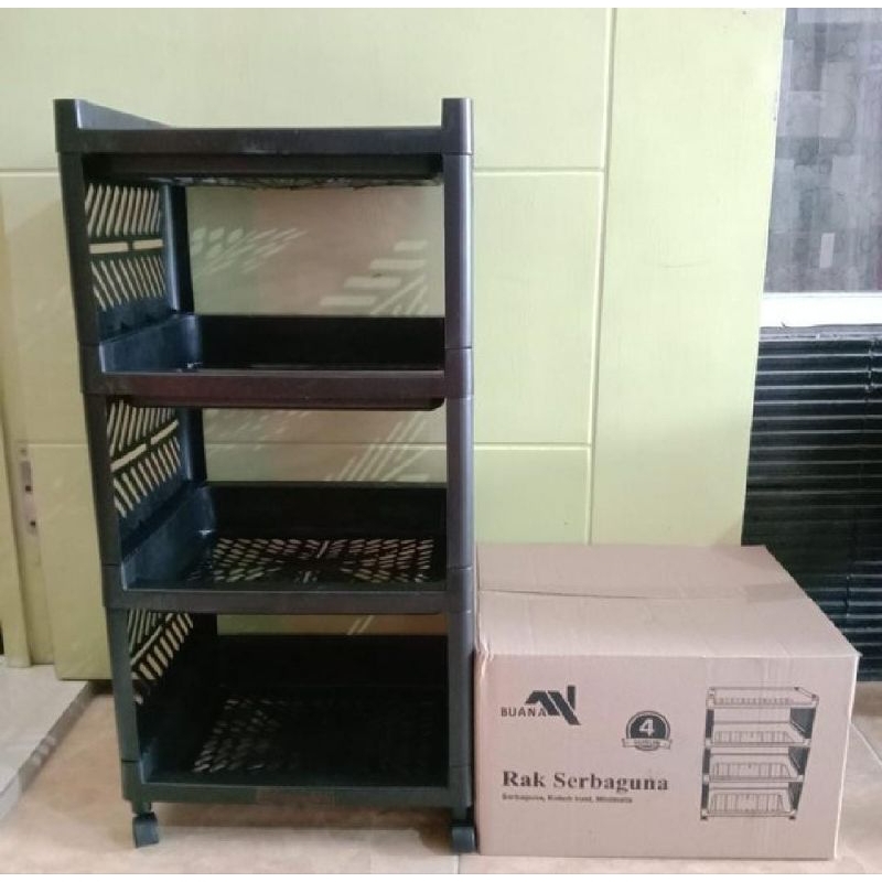 Rak Yoyo Buana 4 susun dengan roda Hitam