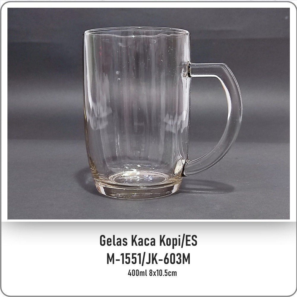 [1pcs] UTL030K Gelas Kaca Gagang Kimglass M-1551 400ml