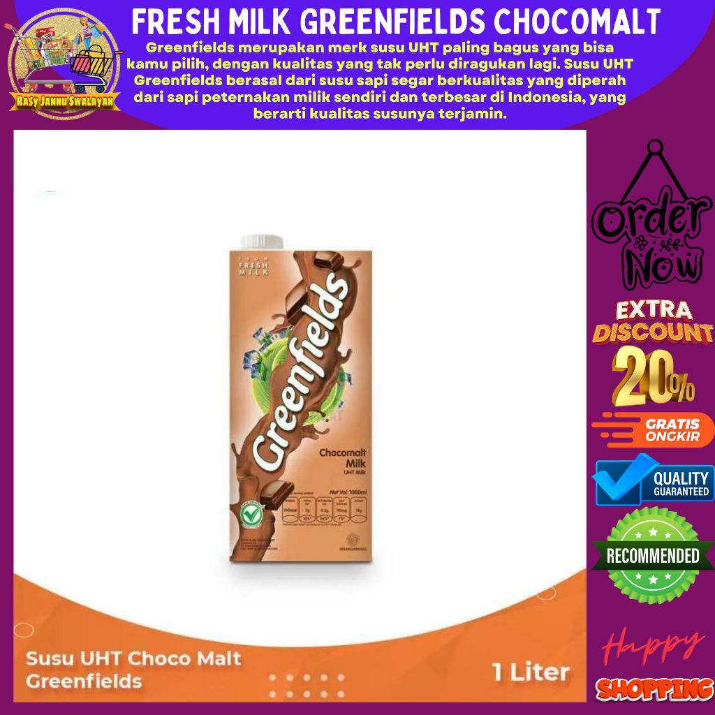 

GREENFIELDS UHT CHOCO MALT 1000 ML - SUSU