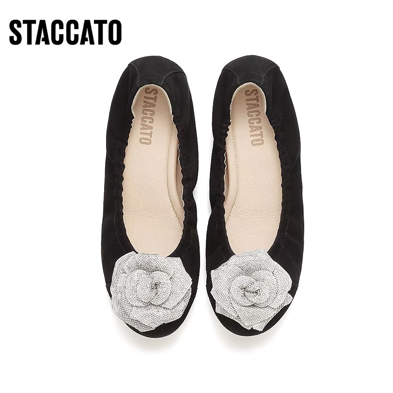 Ter Murah Ready Stock ORIGINAL Staccato 9HY85 Women's Flats Shoes Shani Amelia Wear Celebgram - Blue