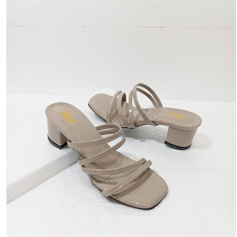 TERBARU Aurora sandal heels wanita tali hak tahu 5 cm