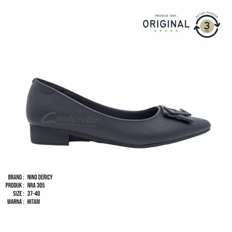 Sepatu Pantofel Wanita Nino Dericy NRA 305 Hitam