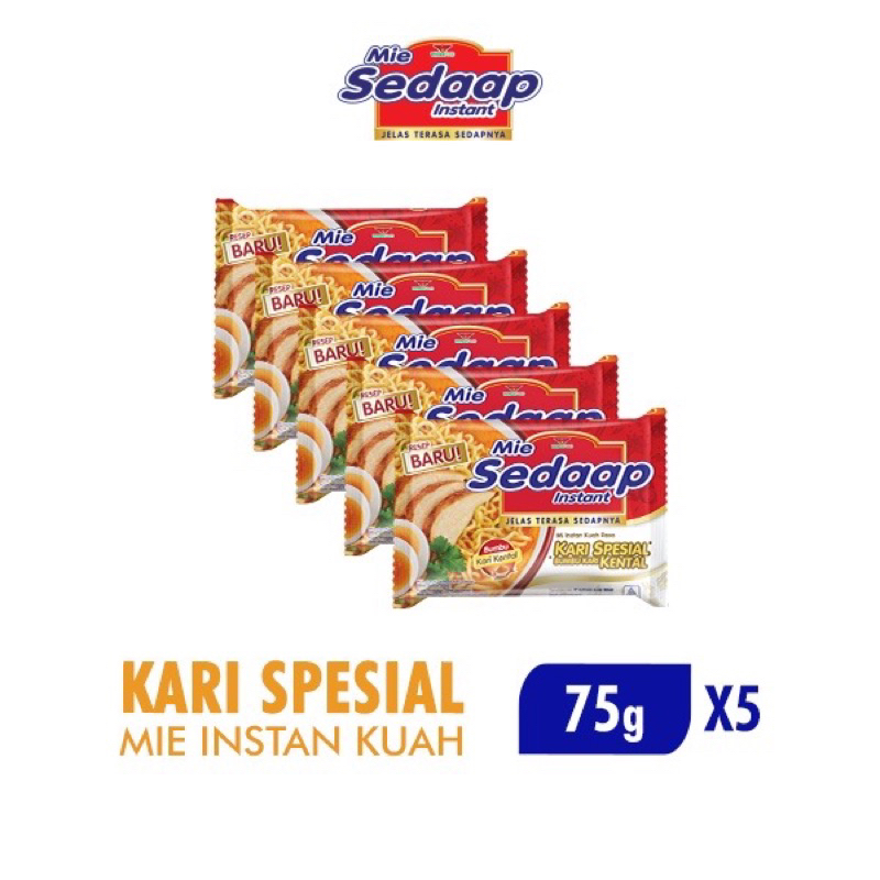 

Mie Sedap Kuah Kari Spesial 76g Banded (Isi 5 pcs)