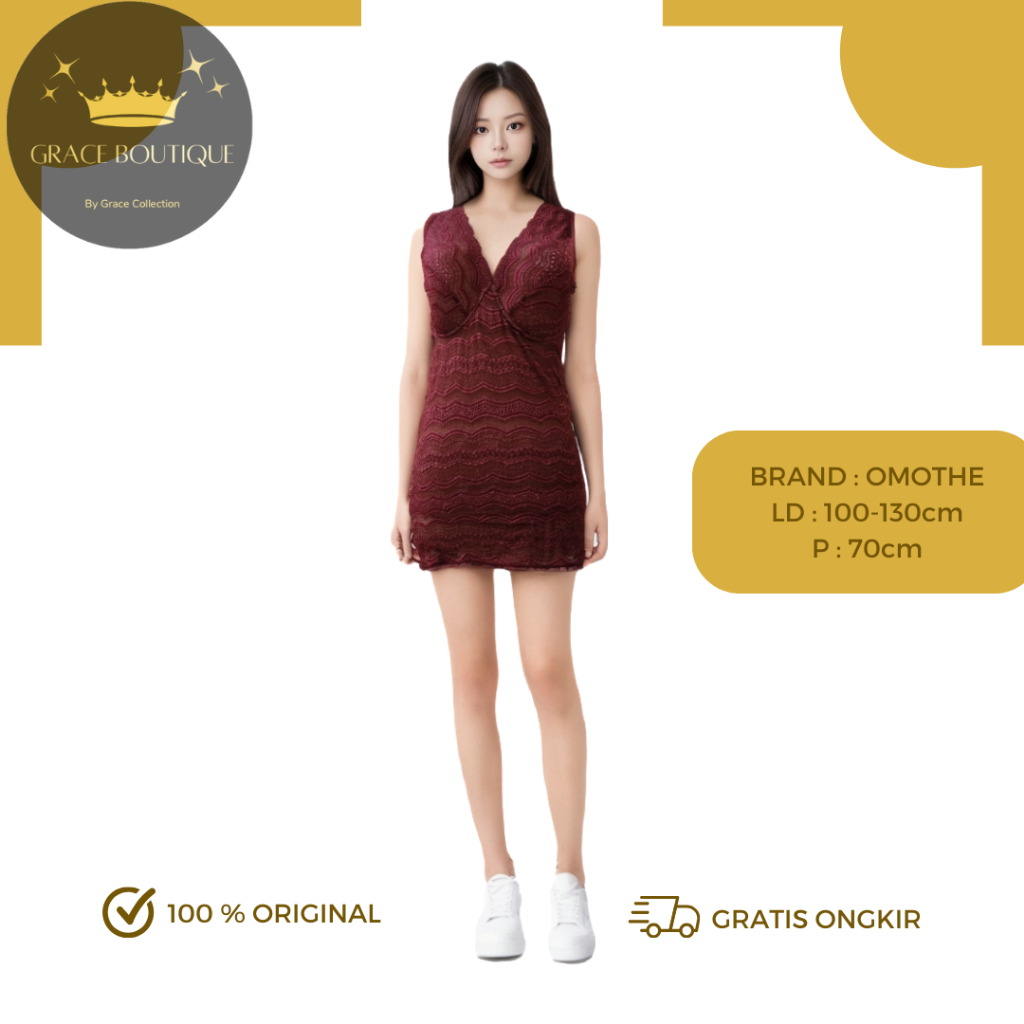 Dress bodysuit sexy Wanita - Laces Red