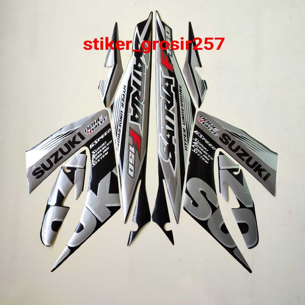 STIKER STRIPING LES LIST BODY MOTOR SUZUKI SATRIA FU FACELIFT 2015 HITAM ABU STANDAR