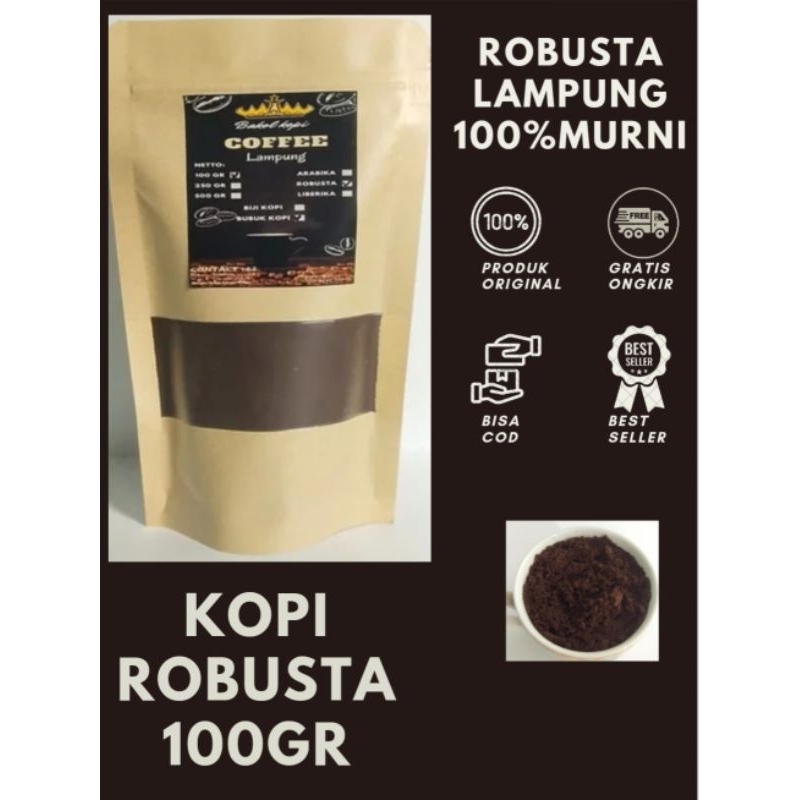 

Kopi Robusta Lampung kopi bubuk 100 gr l original coffee l kopi murni tanpa campuran l black coffee